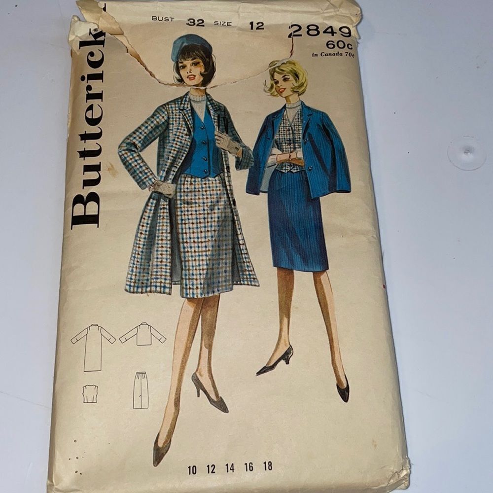 Vtg 50s/60s Butterick uncut tailored coordinates sewing pattern‎
